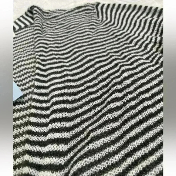 NEW LOFT Maxi Cardigan Women Size M Petite Green Striped Long Sleeve Knit Light - Picture 8 of 16